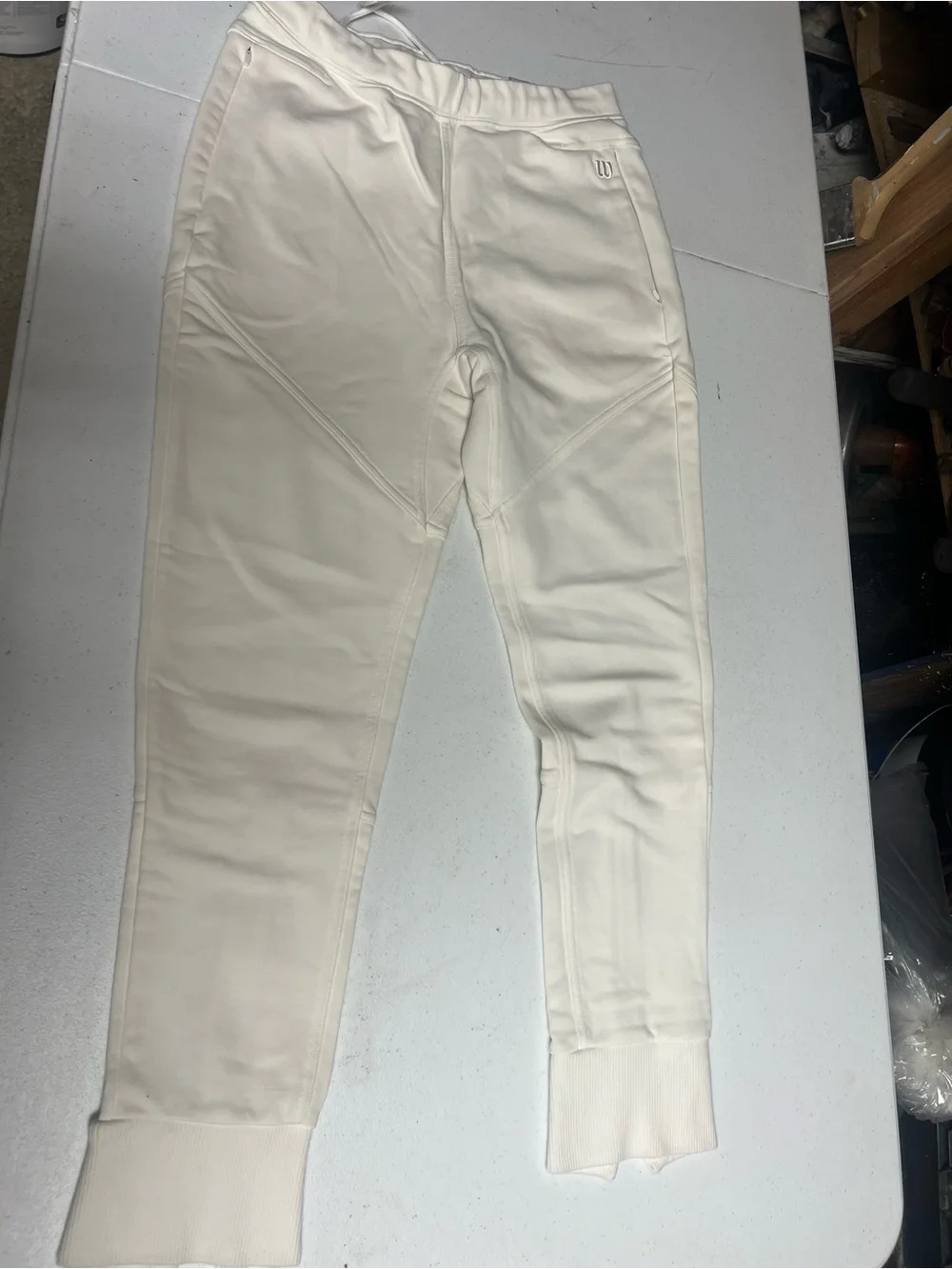 Wilson Men's Cream Athletic Sweatpants with Subtle Logo